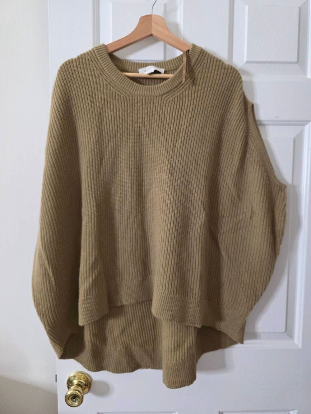 Michael Kors Collection 100% Cashmere Oversized Sleeveless Sweater Barley L